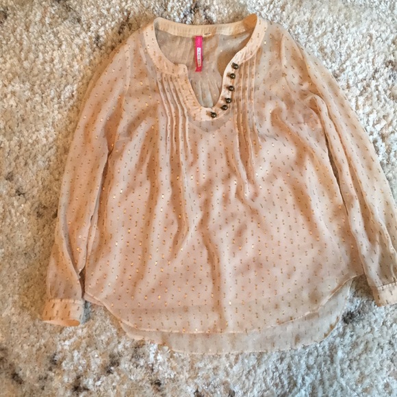 Plenty by Tracy Reese Cream Top with Gold Accents - Picture 2 of 3